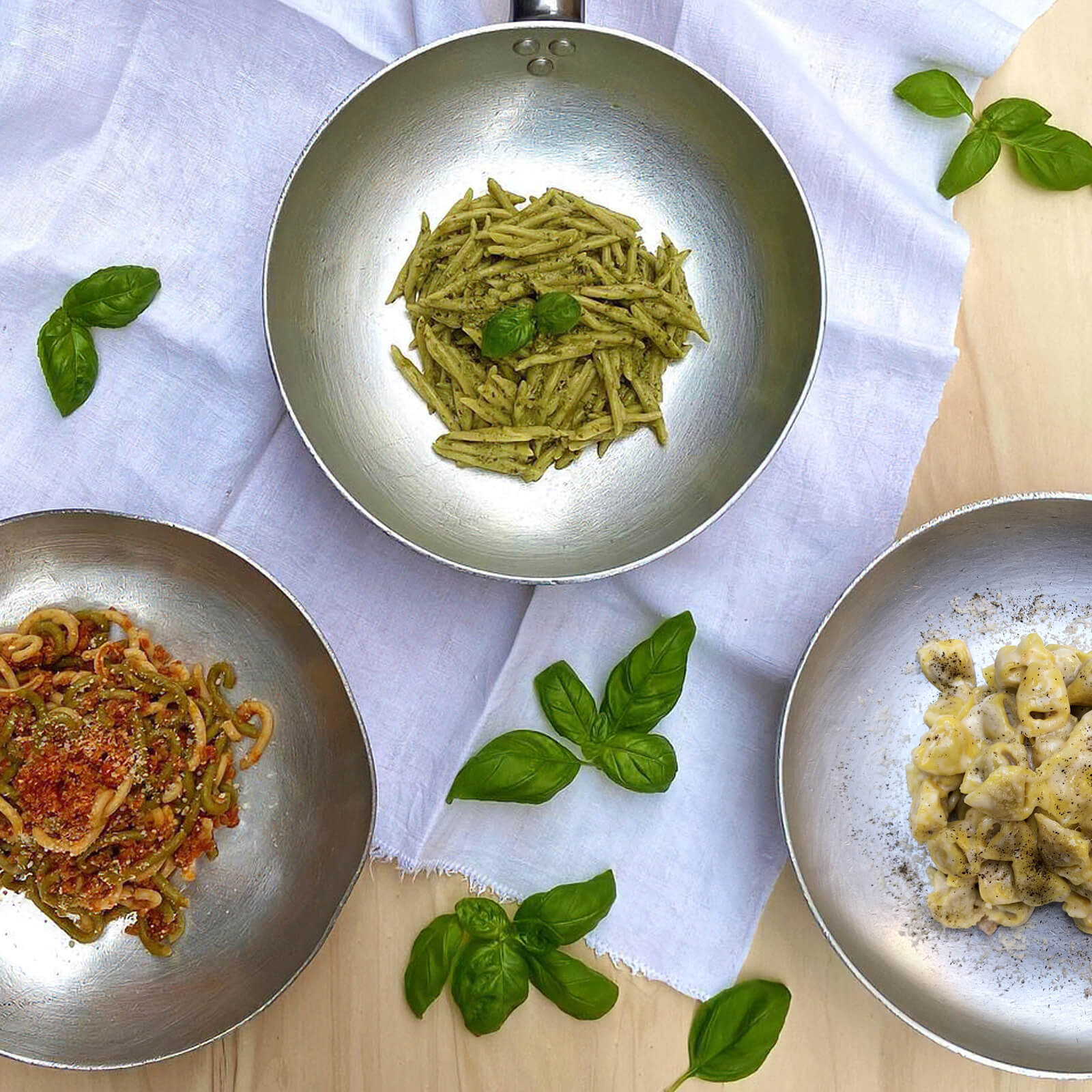 Primi con pasta fresca, secondi piatti e fritti della cucina italiana